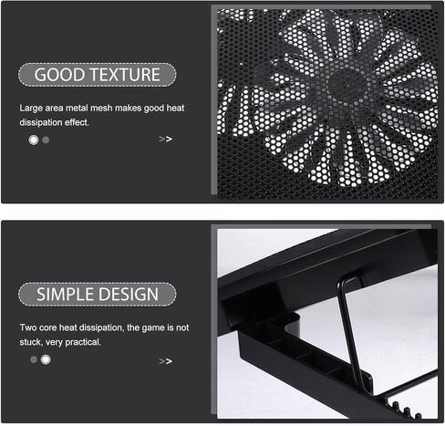 Laptop Radiator Cooler Stand USB Powered Quiet Notebook Cooling Pad with Gears for Efficient Heat Dissipation Black in Saudi Arabia