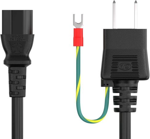 سلك طاقة ياباني بطول 6 أقدام IEC-320-13 إلى JIS 8303 مع أرضي، 18AWG، 7A/125V، أسود in Kuwait