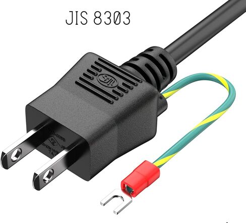 سلك طاقة ياباني بطول 6 أقدام IEC-320-13 إلى JIS 8303 مع أرضي، 18AWG، 7A/125V، أسود in Kuwait
