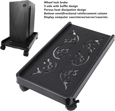 WALFRONT Computer Tower Stand, Mobile CPU Holder with 4 Universal Wheels and Fixed Locks for Most PC Towers Printers Toolboxes Flower Pots Pet Bowls 460x245x80mm 30KG Weight Capacity in Saudi Arabia