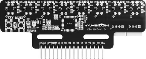 Yahboom 8-Channel Line Patrol Module Sensor 10 Pin، GPIO/IIC/USART، مناسب لـ RaspberryPi/STM32/UNO/المشاريع الإلكترونية (وحدة 8 قنوات + PH2.0 + خط Dupont + عمود نحاسي) in Kuwait