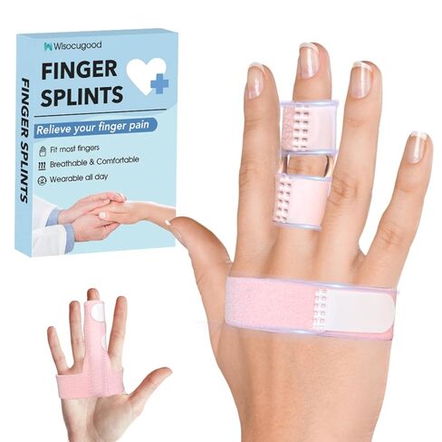 Trigger Finger Splint,Finger Brace,Broken Fingers Straightening,Pain Relief,Arthritis or Support for Fingers,Knuckle Splint Fits Index/Middle/Ring,Adjustable straps for Left or Right Hand (Pink) in Saudi Arabia