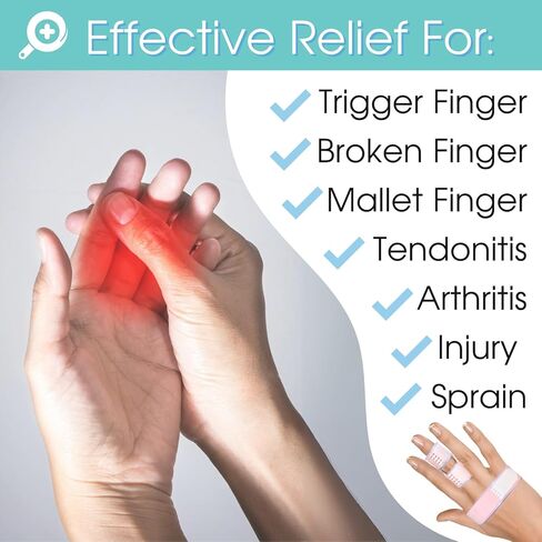 Trigger Finger Splint,Finger Brace,Broken Fingers Straightening,Pain Relief,Arthritis or Support for Fingers,Knuckle Splint Fits Index/Middle/Ring,Adjustable straps for Left or Right Hand (Pink) in Saudi Arabia