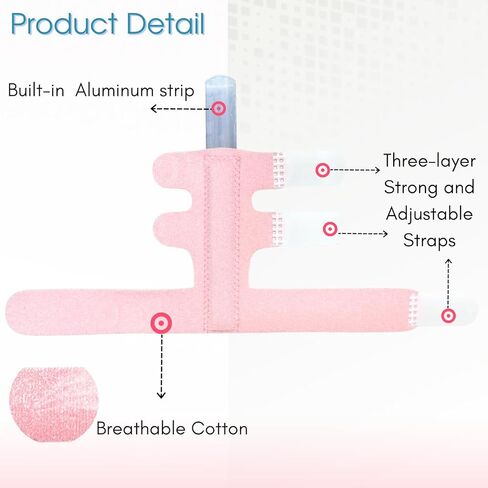 Trigger Finger Splint,Finger Brace,Broken Fingers Straightening,Pain Relief,Arthritis or Support for Fingers,Knuckle Splint Fits Index/Middle/Ring,Adjustable straps for Left or Right Hand (Pink) in Saudi Arabia