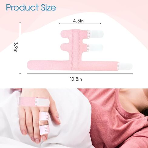 Trigger Finger Splint,Finger Brace,Broken Fingers Straightening,Pain Relief,Arthritis or Support for Fingers,Knuckle Splint Fits Index/Middle/Ring,Adjustable straps for Left or Right Hand (Pink) in Saudi Arabia