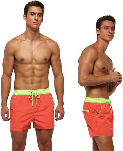 Summer Men's Swim Trunks Quick Dry Beach Surf Shorts with Zipper Pockets and Mesh Lining in Saudi Arabia