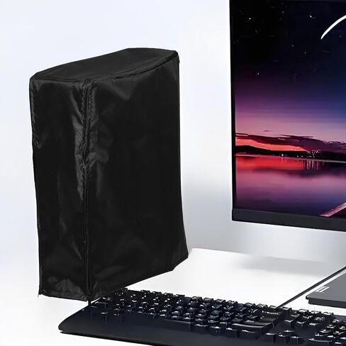 BESPORTBLE Universal Waterproof Computer Dust Cover for Desktop Tower CPU Protector, Black 420d Polyester, Mid-tower PC Monitor Shield, Home Office Dust and Moisture Resistant Case 50x21x46cm in Saudi Arabia