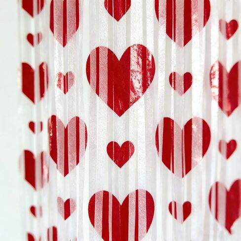 2 حزمة من الستائر ذات شراشيب على شكل قلب أحمر لعيد الحب، خلفية زينة للحفلات بطابع قلب أحمر مقاس 3.28 قدم × 6.56 قدم لعيد الحب، وعيد جالنتين، والذكرى السنوية in Kuwait