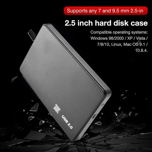 Hard Drive Enclosure, External Storage Enclosure for USB 3.0/2.0 SATA 2.5 Inch Mobile HDD, SATA HDD/SSD Computer Accessories Enclosure Adapter in Saudi Arabia