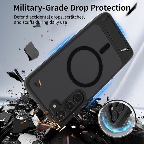 حافظة مغناطيسية لهاتف Samsung Galaxy S23+ Plus، [مسند مدمج غير مرئي] [متوافق مع MagSafe]، حماية من السقوط بدرجة ميل، غطاء نحيف شفاف مقاوم للصدمات لجراب Samsung S23 Plus، أسود in Kuwait