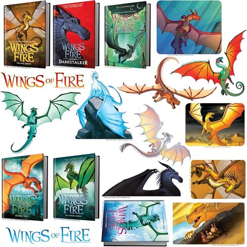 مجموعة متنوعة من الملصقات الفاخرة من الفينيل من مجموعة Wings of Fire الأدبية 50 قطعة - ملصقات مقطوعة بالقالب على شكل تنين خيالي لأجهزة الكمبيوتر المحمول، وزجاجة المياه، وسجلات القصاصات، والكمبيوتر اللوحي، والاستخدام الداخلي والخارجي in Kuwait