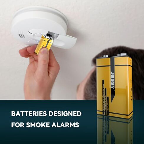 2 Pack 9V Rechargeable Batteries USB Rechargeable,1300mAh Long Lasting Lithium Batteries, USB-C Recharge with 2 in 1 Charging Cable for Smoke Alarms Detectors, Microphones, Alarms, Electric Guitar in Kuwait