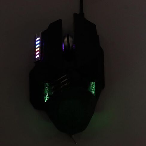 Wired Mechanical Mouse,12800 DPI Ergonomics Retractable Adjustment RGB USB Black 6D Gaming Mouse Comfortable Grip PC Computer Gaming in Kuwait