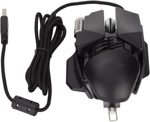Wired Mechanical Mouse,12800 DPI Ergonomics Retractable Adjustment RGB USB Black 6D Gaming Mouse Comfortable Grip PC Computer Gaming in Kuwait
