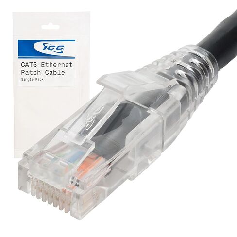 ICC CAT6 Ethernet Patch Cord with Clear Boot Strain Relief, RJ45, Stranded, 550 MHz, UTP, Pure Bare Copper Wire, 24 AWG, LAN Network Patch Cable, Green, 5 FT, 10-Pack in Saudi Arabia