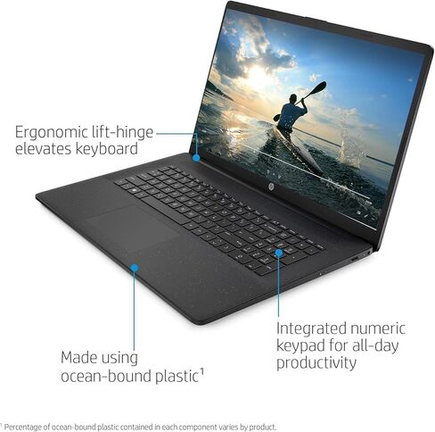 HP 17 Laptop (17.3" FHD Anti-Glare, Intel 10-Core 7 150U (> i7-1355U), 32GB RAM, 1TB SSD) for Business, Home, Students, Narrow Bezel, Numeric Keypad, Fast Charge, Webcam, Wi-Fi 6, Win 11 Pro in Saudi Arabia