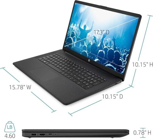 HP 17 Laptop (17.3" FHD Anti-Glare, Intel 10-Core 7 150U (> i7-1355U), 32GB RAM, 1TB SSD) for Business, Home, Students, Narrow Bezel, Numeric Keypad, Fast Charge, Webcam, Wi-Fi 6, Win 11 Pro in Saudi Arabia