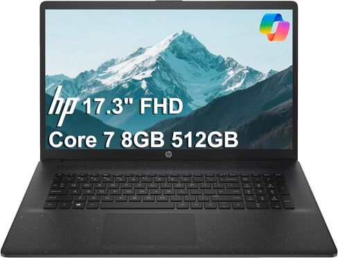 كمبيوتر محمول HP 17 (17.3 بوصة FHD مضاد للتوهج، Intel 10-Core 7 150U (> i7-1355U)، ذاكرة وصول عشوائي 32 جيجابايت، 1 تيرابايت SSD) للأعمال والمنزل والطلاب، إطار ضيق، لوحة مفاتيح رقمية، شحن سريع، كاميرا ويب، Wi-Fi 6، Win 11 Pro in Kuwait