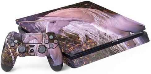 Skinit Decal Gaming Skin Compatible with PS4 Slim Bundle - Officially Licensed Tate and Co. Autumn Glow Unicorn Design in Saudi Arabia