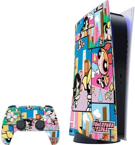 Skinit Decal Gaming Skin Compatible with PS5 Digital Edition Bundle - Officially Licensed Cartoon Network Powerpuff Girls Flowers Design in Saudi Arabia