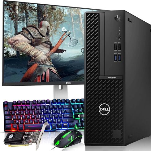 Dell OptiPlex Gaming Desktop PC SFF | Intel Core i5-10500 10th Gen | 16GB RAM | 512GB SSD | 24" Monitor | GeForce GT 1030 | WiFi | RGB Keyboard and Mouse | Gaming Computer | Windows 11 Pro (Renewed) in Saudi Arabia