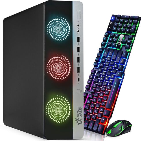 سطح المكتب BTO BX8G3 RGB للألعاب - Intel i7 الجيل السابع 3.60 جيجا هرتز - ذاكرة الوصول العشوائي DDR4 سعة 16 جيجابايت - SSD 512 جيجابايت - GeForce GTX 1050 Ti - لوحة مفاتيح وماوس RGB - WiFi - Windows 11 Pro - برج كمبيوتر الألعاب (متجدد) in Kuwait