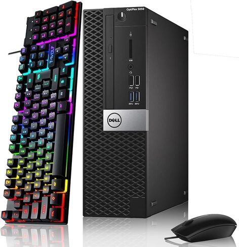 مجموعة كمبيوتر مكتبي طراز OptiPlex 5050 SFF من Dell مع شاشة FHD مقاس 24 بوصة، ومعالج Intel Core i5-6500، وذاكرة وصول عشوائي سعتها 16 جيجابايت، ومحرك أقراص SSD سعة 256 جيجابايت، ولوحة مفاتيح وماوس، وواي فاي، ومنفذي عرض، وHDMI، ونظام التشغيل Windows 11 Pro  in Kuwait
