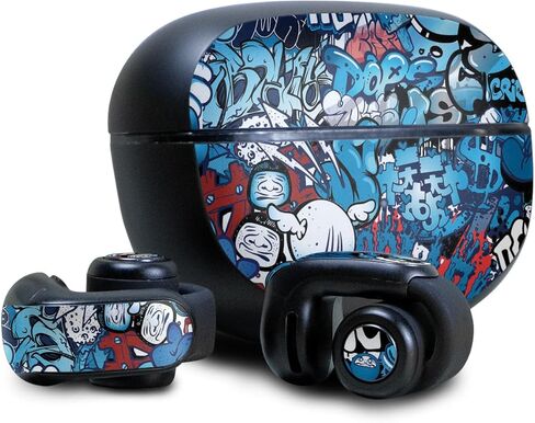 Headphone Skin Compatible with Bose Ultra Open Earbuds - Blue Meanies - Premium 3M Vinyl Protective Wrap Decal Cover - Easy to Apply | Crafted in The USA by MightySkins in Saudi Arabia