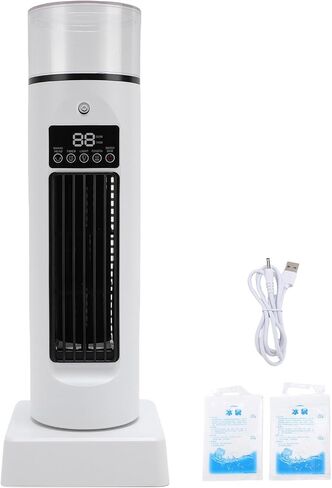 Walfront برج محمول مروحة تبريد سطح المكتب مروحة خالية من الشفرة USB تعمل بالطاقة المرطب سطح المكتب تكييف الهواء لمكتب غرفة النوم in Saudi Arabia