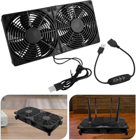Uonlytech Dual USB Cooling Fans Speed Case Fan Compact Material for Routers Laptops and Desktops Efficient Heat Dissipation in Kuwait