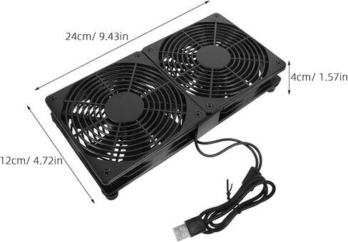 Uonlytech Dual USB Cooling Fans Speed Case Fan Compact Material for Routers Laptops and Desktops Efficient Heat Dissipation in Kuwait