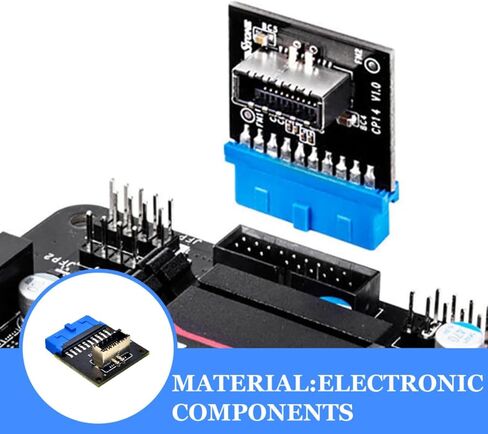 محول اللوحة الأمامية Vaguelly USB 3.0 19 Pin إلى USB 3.2 20 Pin للموصل الداخلي للكمبيوتر الشخصي المتوافق مع ملحقات الكمبيوتر وملحقاته in Kuwait