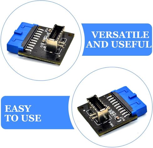 محول اللوحة الأمامية Vaguelly USB 3.0 19 Pin إلى USB 3.2 20 Pin للموصل الداخلي للكمبيوتر الشخصي المتوافق مع ملحقات الكمبيوتر وملحقاته in Kuwait