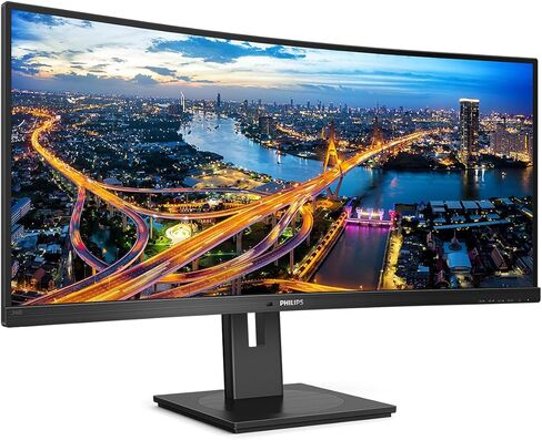 شاشة فيليبس المنحنية 346B1C 86 سم (34 بوصة) (HDMI، DisplayPort، USB-C، USB Hub، 3440 × 1440، 100 هرتز، FreeSync، وقت الاستجابة 5 مللي ثانية) أسود in Saudi Arabia