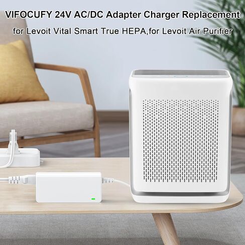 24V AC/DC Adapter Charger for Levoit Vital 200S LAP-V201S-WUS LAP-V201S-AUSR Smart True HEPA,for Levoit Air Purifier LAPV201SWUS LAPV201SAUSR 24VDC 2.7A Power Supply Cord Cable with UL Listed in Saudi Arabia