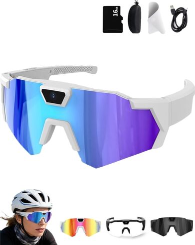 Pov Glasses 4k Baseball with Camera Smart Glasse for Men Women Sunglasses Cameras and Audio Video Action 2026 Upgrade Eyeglasses Running Style Meets Function Sports Cycling Hiking HD(Ice blue) in Saudi Arabia