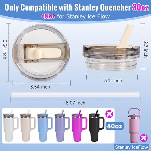 30oz Flip Straw Lid for Stanley Quencher H2.0 Tumbler, 2 Pack Leak Proof Lid Replacement No Spill Cover for Stanley Cup Accessories ProTour (Rose Quartz,Rose Quartz) in Saudi Arabia