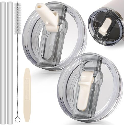 30oz Flip Straw Lid for Stanley Quencher H2.0 Tumbler, 2 Pack Leak Proof Lid Replacement No Spill Cover for Stanley Cup Accessories ProTour (Rose Quartz,Rose Quartz) in Saudi Arabia