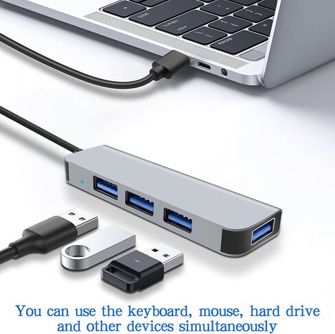 موزع USB 3.0 من MEIRIYFA، موزع USB 4 في 1 موزع USB من الألومنيوم 1 * منفذ USB3.0 (5 جيجابايت في الثانية) + 3 * منفذ USB2.0 (480 ميجابايت في الثانية) لسطح المكتب والكمبيوتر المحمول ومحرك الأقراص المحمول والكمبيوتر الشخصي ولوحات المفاتيح - 1 متر in Kuwait