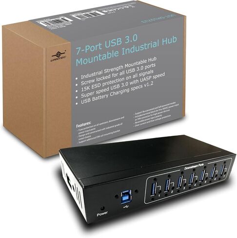 4-Port USB 3.0 Mountable Industrial Hub with Screw Locked USB 3.0 Cable in Saudi Arabia