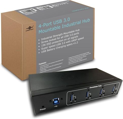 محور صناعي قابل للتركيب بـ 4 منافذ USB 3.0 مع كابل USB 3.0 مقفل ببرغي in Kuwait