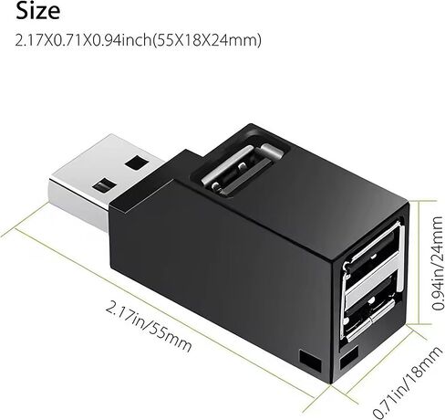 HUB Adapter Extender Mini Splitter Box, Multi Ports Hub 3-Port 2.0 Hub No External Power Supply for Desktop Laptop in Saudi Arabia