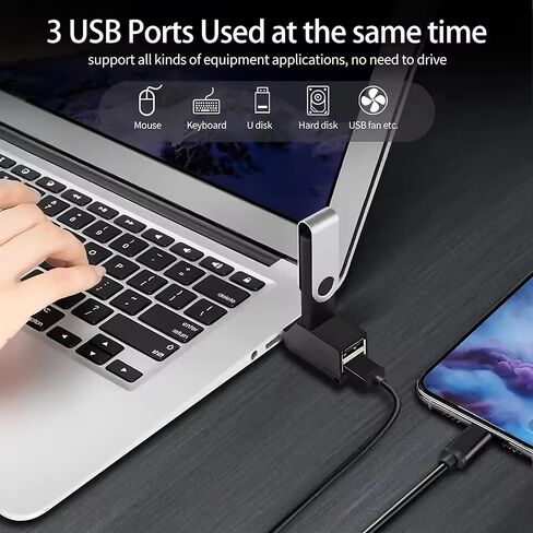 HUB Adapter Extender Mini Splitter Box, Multi Ports Hub 3-Port 2.0 Hub No External Power Supply for Desktop Laptop in Saudi Arabia