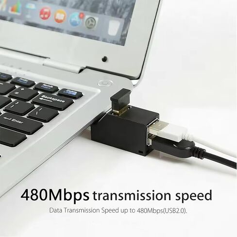 HUB Adapter Extender Mini Splitter Box, Multi Ports Hub 3-Port 2.0 Hub No External Power Supply for Desktop Laptop in Saudi Arabia