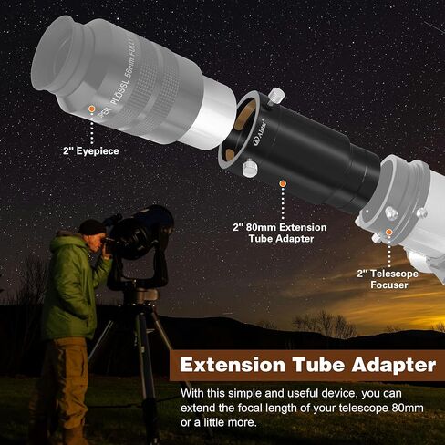Alstar 2-Inch Telescope Eyepiece Extension Tube Adapter - Bundle with - M48/T2 Telescope Adapter in Saudi Arabia