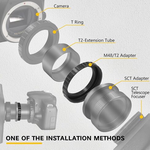 Alstar 2-Inch Telescope Eyepiece Extension Tube Adapter - Bundle with - M48/T2 Telescope Adapter in Saudi Arabia