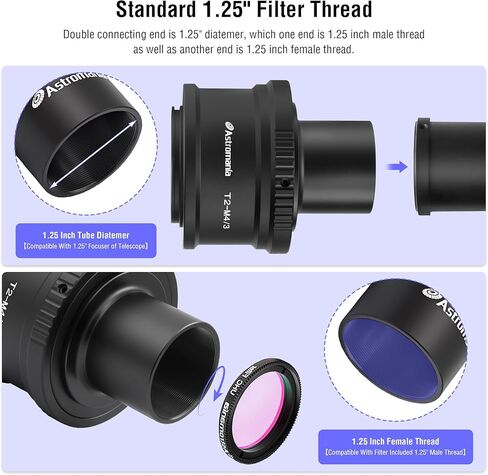 Astromania T T2 Mount and M42 to 1.25" Telescope Adapter - Bundle with - Anti-Vibration Suppression Pads in Saudi Arabia