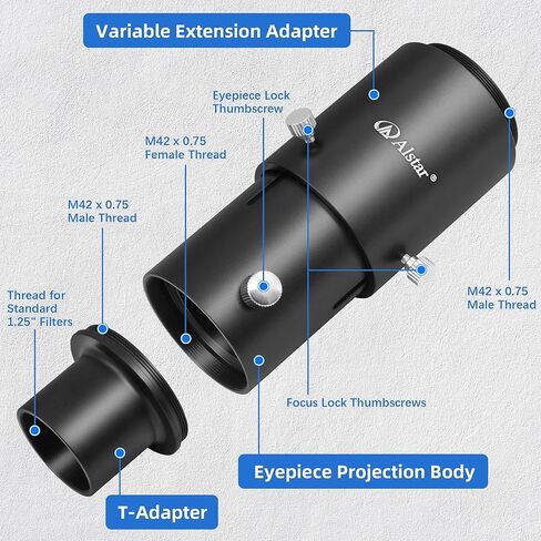 Alstar 1.25" Extendable Camera Adapter - Bundle with - 0.5X Reducer in Saudi Arabia