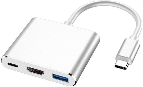 3 في 1 نوع C إلى HDMI محطة إرساء USB محور متعدد المنافذ محول AV مع مخرج 4KHDMI، 100 واط PD، USB A 3.0 Port Hub Dongle محطة إرساء لأجهزة الكمبيوتر المحمول وأجهزة الكمبيوتر اللوحية (أسود) in Kuwait