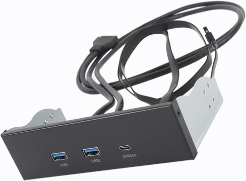 محور اللوحة الأمامية USB، GEN2x2 USB A Type C 3 منافذ 5.25 بوصة 19 دبوس 20 جيجابت في الثانية لوحة تمديد محرك الأقراص الضوئية، محور أمامي متعدد المنافذ، للكمبيوتر الشخصي in Kuwait